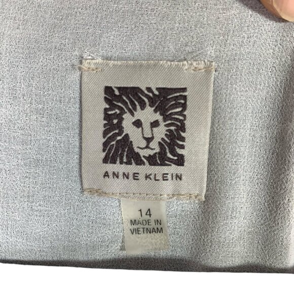 Batwing Sleeve Top blouse Anne Klein SZ 16 Black/white Split Sleeve flutter - Picture 2 of 16